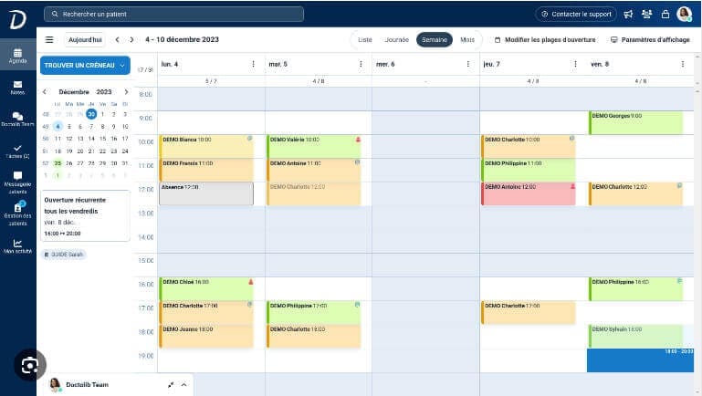 planning avec Doctolib