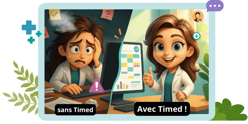 before-after La gestion du centre avant et après Timed